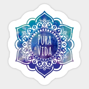 Pura Vida Watercolor Mandala Sticker